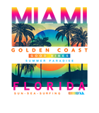 Discover Miami Men's T Shirt Colorful Sunrise