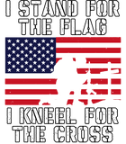 Discover I Stand for The Flag I Kneel for The Cross T-Shirt Patriotic Military
