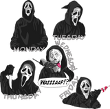 Discover Ghost face scream days of the week design
