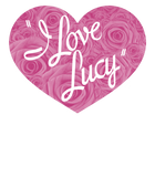 Discover I Love Lucy Classic TV Comedy Lucille Ball Pink Roses Logo Adult T-Shirt