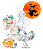 Discover Skeleton Riding T Rex Dinosaur Mummy, Pumpkin Halloween T-Shirt