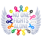Discover No One Fights Alone Multicolor Ribbon For Cancer Awareness T Shirt