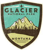 Discover Retro Glacier National Park Montana Mountains Vintage Badge T-Shirt
