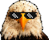 Discover Eagle with sunglasses pixel retro bird