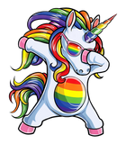 Discover Dabbing Unicorn Gay Pride LGBT T shirt Lesbian Rainbow Flag T-Shirt