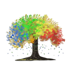 Discover Autism Awareness Rainbow Tree Grow Your Awareness Hand Drawn T-Shirt