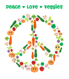 Discover Kawaii Vegetables Peace Sign Funny T-Shirt