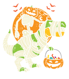 Discover Kids Pumpkin Skeleton On Trex Funny Halloween Dinosaur T-Shirt