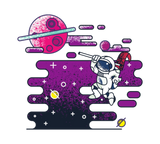 Discover Cartoon super astronaut in outer space | Gift idea