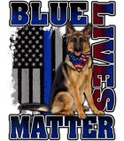 Discover Police Officer K9 Dog Shirt Blue Lives Matter Blue Line Flag T-Shirt