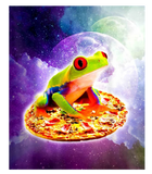 Discover Red Eye Tree Frog Riding Pizza In Space T-Shirt