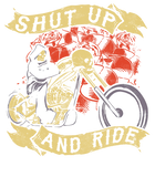 Discover Shut Up Ride Skull Motorcycle Biker Halloween T-Shirt