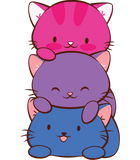 Discover Bisexual Pride Kawaii Kitty Cat Stack Anime T-Shirt