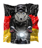 Discover Patriot Polar Wolf On Motorcycle With Flag Of Germ