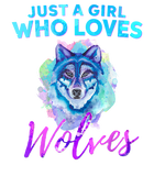 Discover Just A Girl Who Loves Wolves Watercolor Wolf T Shirt