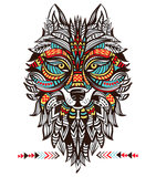 Discover Wolf Tribal T-shirt Native American Art Spirit Animal Spiritual