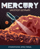 Discover MERCURY VACATION RETRO SPACE POSTER