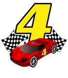 Discover Kids 4 Year Old Racecar Sportscar Birthday Boys T Shirt