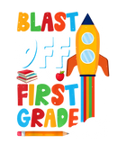 Discover Blast Off Into 1st Grade First Day of School Kids T Shirt