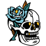 Discover Skull With Blue Rose