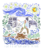 Discover Van Gogh Live In A Van Down By the River Vintage T-Shirt, Starry Night Shirt, Matt Foleys Shirt, Saturday Night Live Shirt