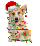 Discover Santa Corgi Christmas Tree Light Pajama Dog X-mas Matching T-Shirt