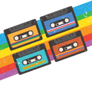 Discover Vintage colorful Cassette Tape