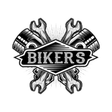 Discover Grunge Style Bikers Logo Piston And Wrench