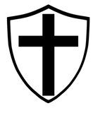 Discover shield with the black cross on transparent