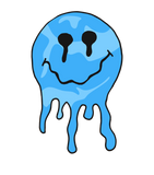 Discover Blue Drippy Smiley Face T-Shirts