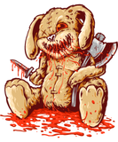 Discover Creepy bloody rabbit doll carrying
