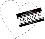 Discover Fragile Heart (black sticker, black heart)