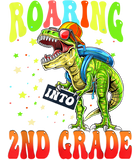 Discover Roaring Into 2nd Grade Dinosaur Back to School Boys T Shirt