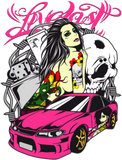 Discover Furious Fast Girl Car Tee Tattooed Skull Racing