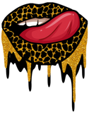 Discover Lips Leopard Gold Glitter