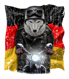 Discover Patriot Polar Wolf On Motorcycle With Flag Of Germ