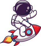 Discover Astronaut Riding Rocket