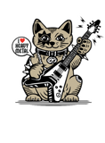 Discover Lucky fortune cat heavy metal guitar player