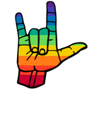 Discover Sign language pride rainbow colors I love you sign