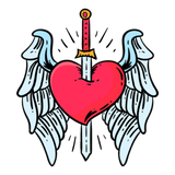 Discover Wings Heart And Sword Tattoo