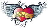 Discover Big heart with wings, Tattoo Style.