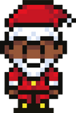 Discover Santa Claus in pixel art style