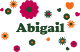 Discover Abigail firstname name flower power hearts hippie