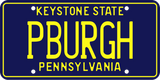 Discover PBURG Pittsburgh Pennsylvania Retro License Plate
