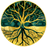 Discover Golden Tree of Life Yggdrasil on Malachite