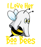 Discover I Love Her Boo Bees Halloween Matching Couple Costume His T-Shirt