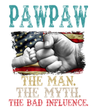 Discover Mens Pawpaw The Man The Myth The Bad Influence American Flag T-Shirt