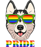 Discover Husky LGBT Flag Glass T-Shirt Flag LGBT Rights Gay Pride Month Transgender Pullover (Unisex T-Shirt; Black)
