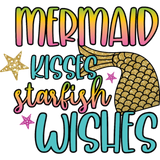 Discover mermaid kisses starfish wishes tee for women