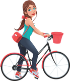 Discover A Young Girl On A Bicycle